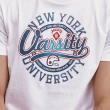 【JOHN HENRY】純棉紐約大學字母印花短袖T恤-白