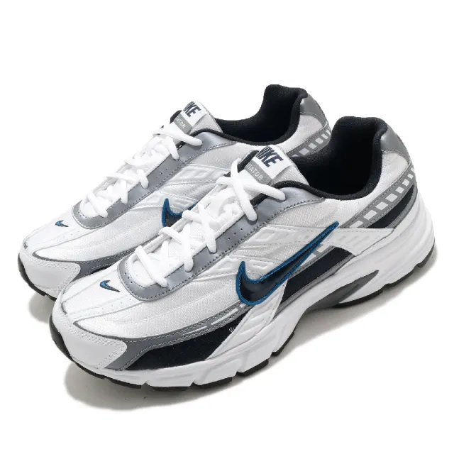 【NIKE 耐吉】慢跑鞋 Initiator 運動鞋 男女鞋 復古 避震 復古 情侶穿搭 白 藍(394055-101)