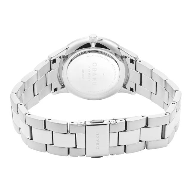【OBAKU】都會知性貝殼時尚腕錶-銀X白(V247LXCWSC)