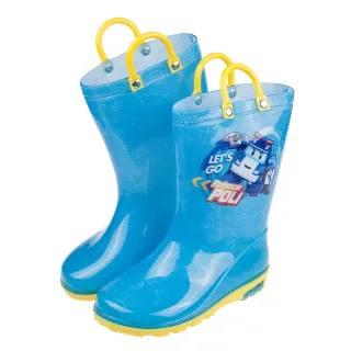 【布布童鞋】POLI波力警車藍色提把兒童雨鞋(B0R606B)