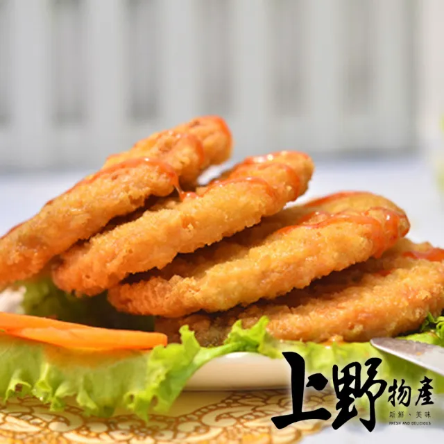 【上野物產】特選紅龍黑胡椒香雞堡排 x2包(500g±10%/10片/包)