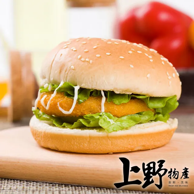 【上野物產】特選紅龍黑胡椒香雞堡排 x4包(500g±10%/10片/包)