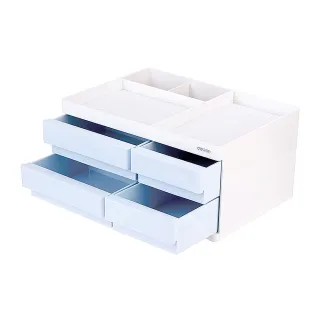 【得力】Deli得力 桌面收納盒-淺藍(8904)