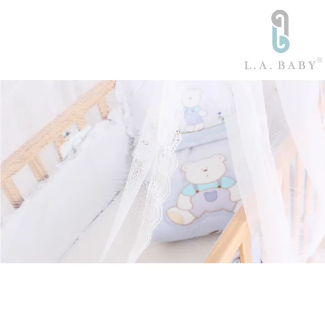 【L.A. Baby】豪華全罩式嬰兒床蚊帳(小床用S/高雅婚紗白色)