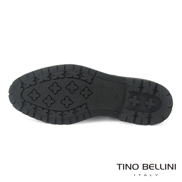 【TINO BELLINI 貝里尼】葡萄牙進口牛皮個性綁帶黑軍靴-男 HM6T0002-1