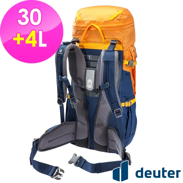 【deuter】FOX 30+4L拔熱式背包(3611121芒果黃/暗藍/登山健行包/休閒旅遊包/青少年適用)