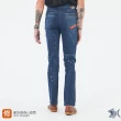 【NST JEANS】限量發售-方形補丁刷破刷色噴漆 歐系修身小直筒牛仔男褲(385-6536)