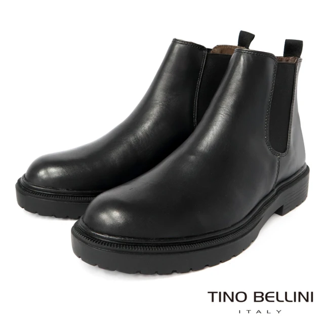 【TINO BELLINI 貝里尼】男款 英式經典牛皮切爾西短筒靴 HM5O0004-1