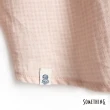 【SOMETHING】女裝 袖剪接蕾絲半開襟襯衫(珊瑚紅)