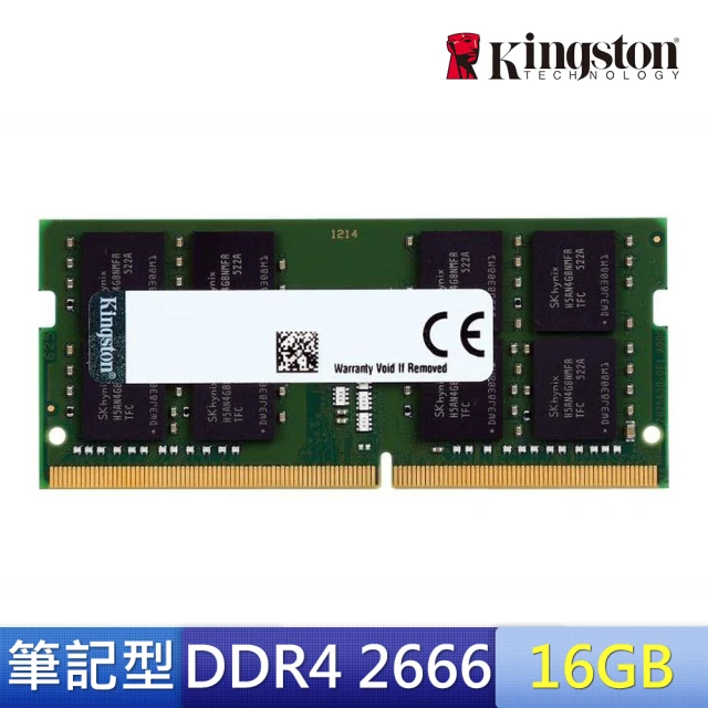 【Kingston 金士頓】DDR4 2666 16GB 筆記型記憶體(KVR26S19S8/16)