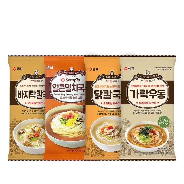 即期品【韓味不二】韓國正宗細麵 x1包(辣味鯷魚湯細麵101g/蛤蜊湯刀切麵100.3g/烏龍麵103g/雞絲生麵101g)