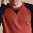 【JOHN HENRY】個性圓領拼接針織長袖T恤-紅