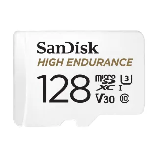 【SanDisk 晟碟】128G 家用/行車安全監控紀錄專用 4k U3 記憶卡 附轉卡(連續紀錄10000 小時 原廠2年保固)