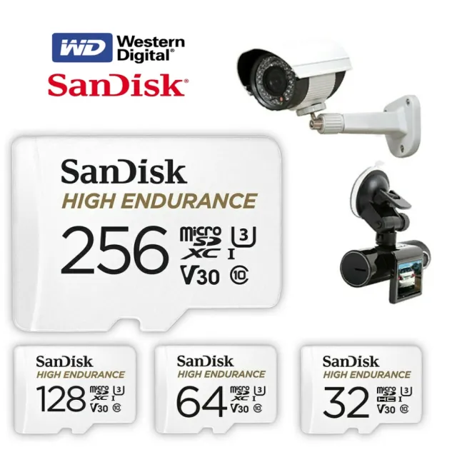 【SanDisk 晟碟】32G 家用/行車安全監控紀錄專用 4k U3 記憶卡 附轉卡(連續紀錄2500 小時 原廠2年保固)