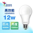 【ADATA 威剛】12W 大廣角、高亮度、高節能 LED球型燈泡(威剛 LED)-4入