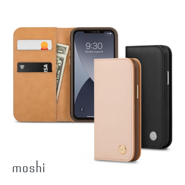 【moshi】iPhone 12/12PRO Overture磁吸可拆式卡夾型皮套(3用皮套保護殼)