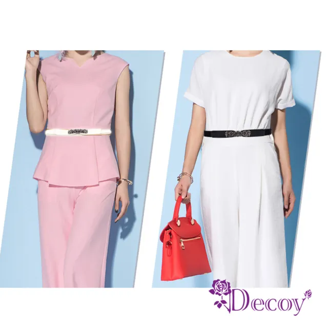 【Decoy】復古薔薇＊彈性伸縮皮革腰封/黑