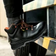 【PERFiT】減壓+輕量大底中筒防潑水真牛皮安全鞋 黑橘色(PN014/一體成型/工作鞋/鋼頭鞋)