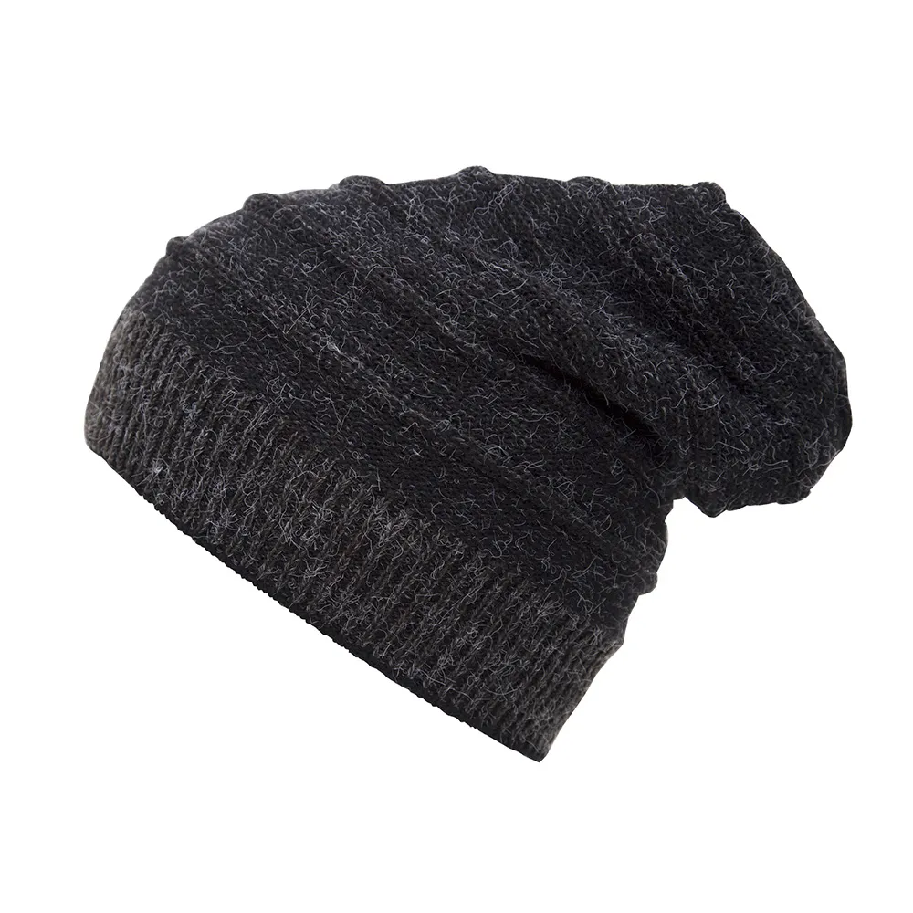 【青松戶外】雙面多層毛帽-黑色 B61607-09(毛線帽/編織帽/保暖帽)