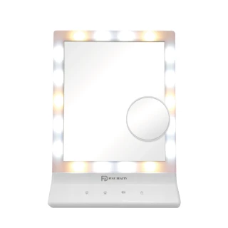 【FUGU BEAUTY】LED智能觸控化妝鏡 贈10倍放大鏡(美妝鏡/LED化妝鏡推薦/LED化妝鏡評價)