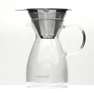 【CAFEDE KONA】雙層不鏽鋼濾杯壺組-1-4cup(濾網+咖啡壺)