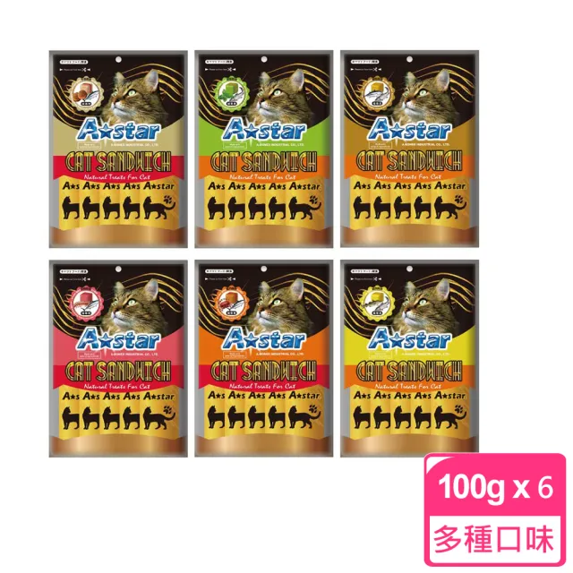 【A star】貓薄荷 夾心餡餅 100gＸ６包組 貓零食(D952E01-1)