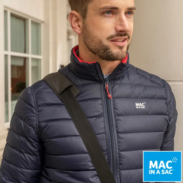 【MAC IN A SAC】男款輕暖袋著走雙面羽絨外套(MNS126紅/深藍/輕量保暖/戶外/休閒/收納體積小)