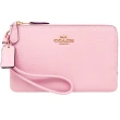【COACH】粉紅皮革小款雙拉鍊手拿包