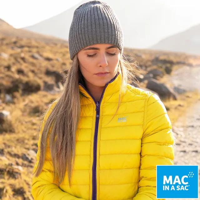 【MAC IN A SAC】女款輕暖袋著走雙面羽絨外套(LDS207黃/紫/輕量保暖/戶外/休閒/收納體積小)