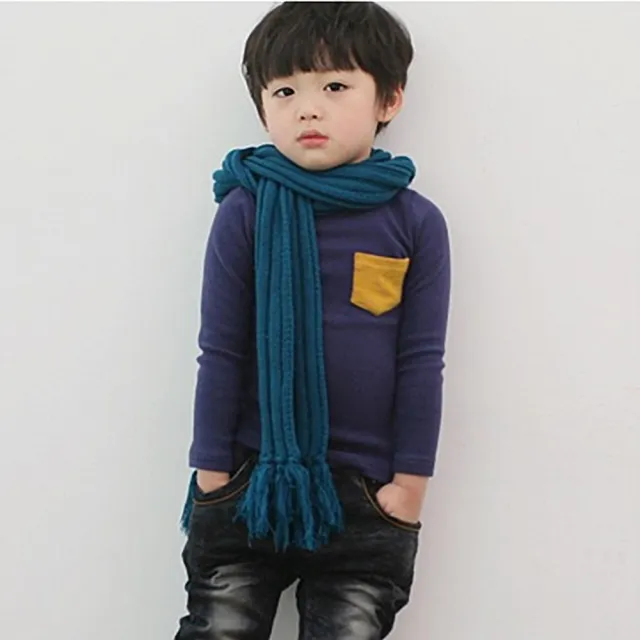 【Baby 童衣】兒童長袖上衣 撞色口袋百搭T恤 88616(共４色)