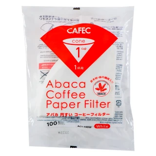 【日本三洋產業CAFEC】總代理 CAFEC ABACA錐形濾紙1-2人份 / 白色(AC1-100W)