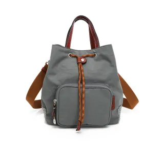 【tripose】漫遊系列岩紋手提斜背水桶包(優雅灰)