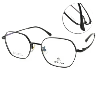 【SEROVA】光學眼鏡 造型多邊框(霧黑 #SC276 C16)