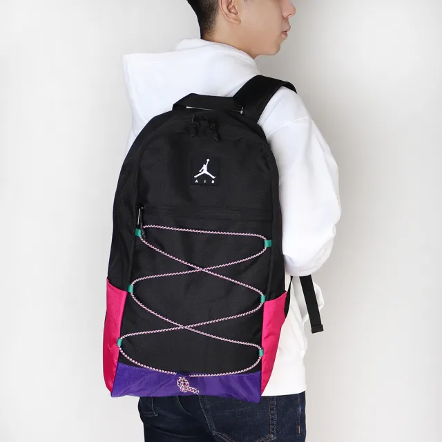 【NIKE 耐吉】後背包 Jordan Backpack 男款 運動休閒 喬丹 飛人 雙肩背 胸扣帶 黑 彩(JD2043002AD-001)