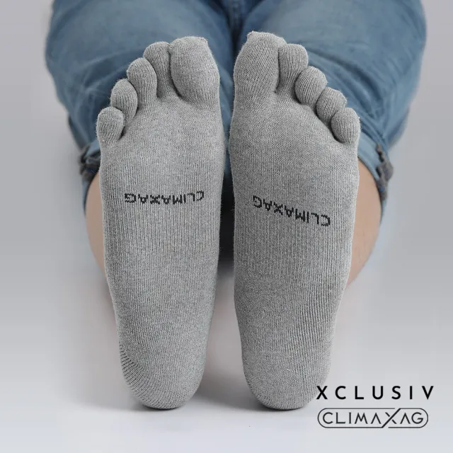 【XCLUSIV】照護五趾船型襪-灰色(銀纖維/99.99％抑菌消臭/吸濕乾爽/永久有效)