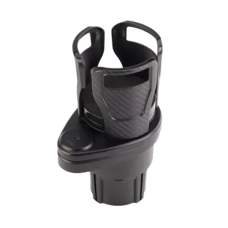 3D Air 車用多功能旋轉二合一雙水杯架/碗架/泡麵架(碳纖黑)