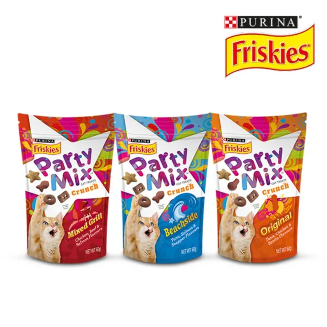 【Friskies 喜躍】Party Mix香酥餅 60g*8入1盒(貓零食)