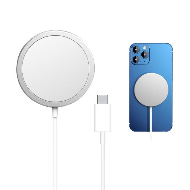 【ANTIAN】15W快充 Magsafe磁吸無線充充電器 iphone17/16/15/14/13 升級線圈充電盤(iPhone 充電座)