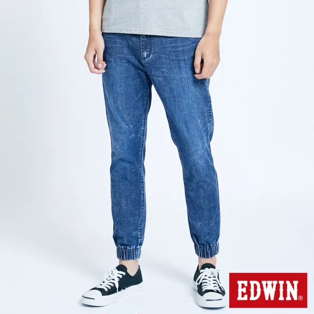 【EDWIN】男女裝 503 輕柔舒適 五袋式束口牛仔褲(中古藍)