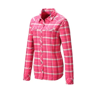 【Wildland 荒野】女 彈性T400格紋保暖襯衫-桃紅色 0A82201-09(保暖襯衫/休閒服/格紋襯衫/彈性)