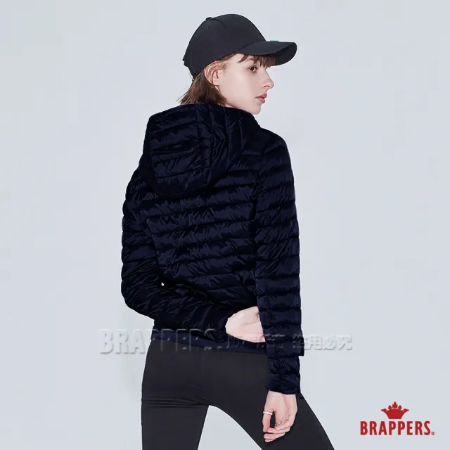 【BRAPPERS】女款 短版仿絨棉連帽外套(藍)