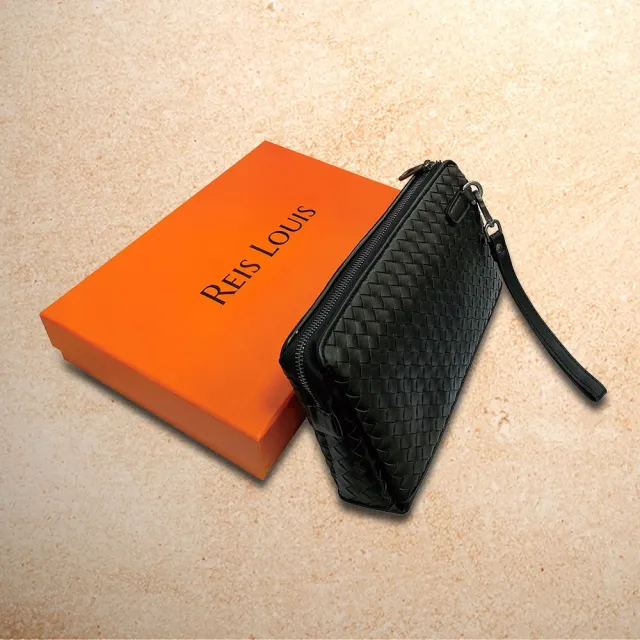 【REIS LOUIS 李斯路易斯】紳士藤編手拿包(男士手拿包)
