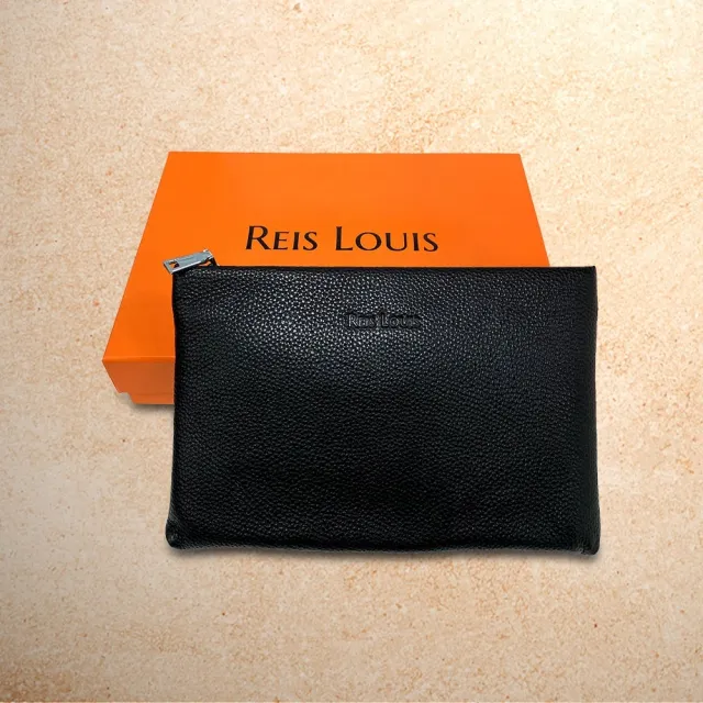 【REIS LOUIS 李斯路易斯】雙11 真皮 荔枝紋牛皮素面男士手拿包(真皮包包 荔枝紋 素面)