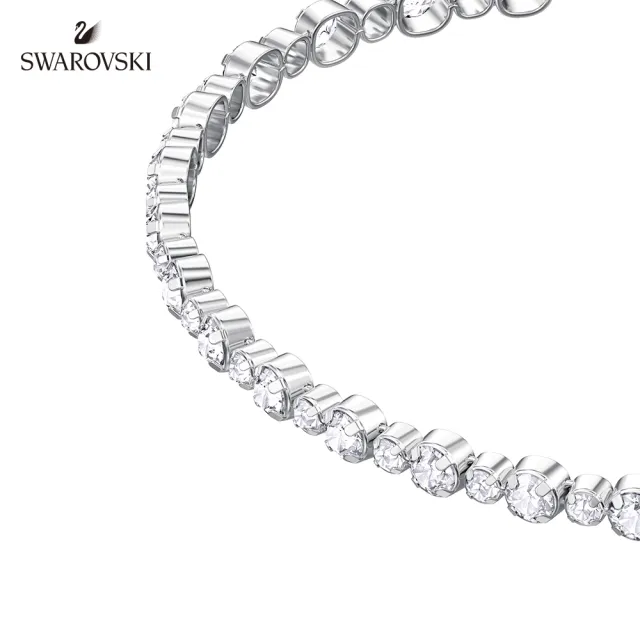 【SWAROVSKI 官方直營】SUBTLE 簡約雅緻銀白色可調節手鏈