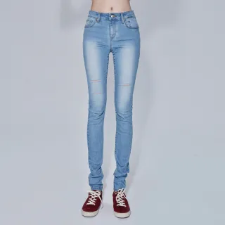 【BRAPPERS】女款 新美腳Royal系列-低腰彈性窄管褲(淺藍)