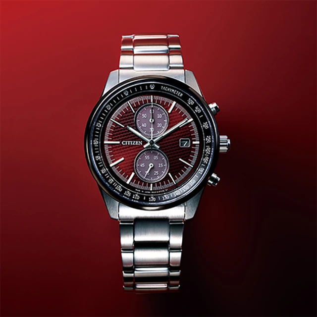 【CITIZEN 星辰】東京紅限量版 計時碼錶手錶 送行動電源(CA7034-96W)