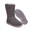 【WALKING ZONE】暖暖內刷毛拉鍊造型高筒 女雪靴(灰)
