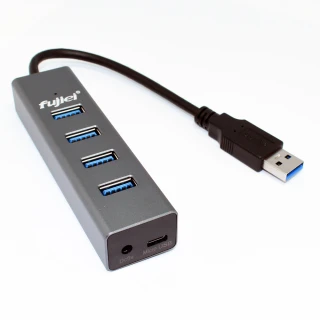 【Fujiei】鋁合金USB3.0 4埠HUB集線器(USB協會認證台灣製晶片)