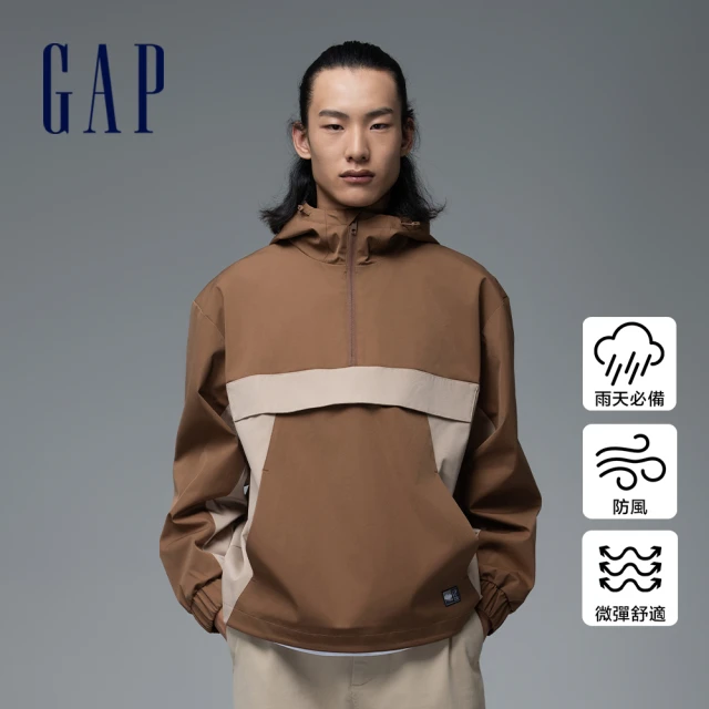 GAP 男裝 Logo圓領長袖外套-藏藍色(762517)評