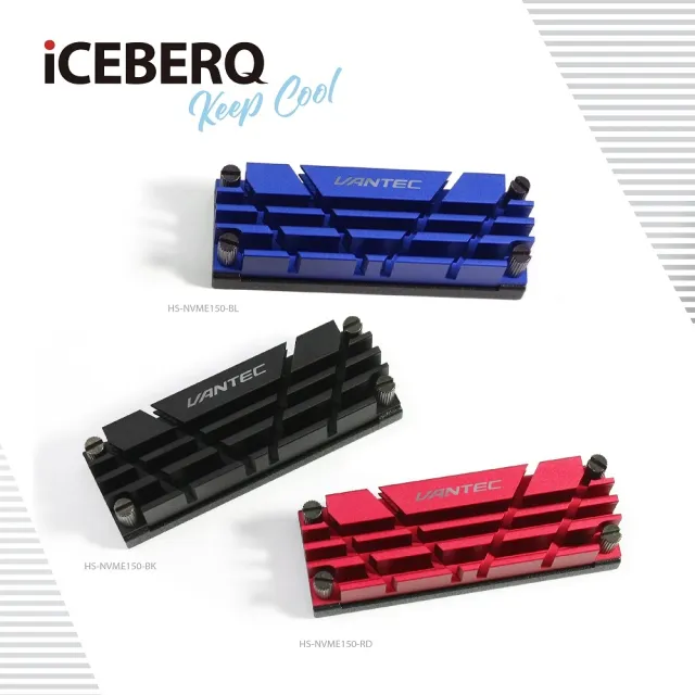 【Vantec 凡達克】ICEBERQ M.2 NVMe/SSD散熱組-黑色(HS-NVME150-BK)